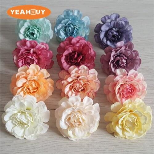 15pcs 5cm 12colors artificial azalea flower head peony rose DIY rhododendro wedding flowers wreath garland home decor floral pr