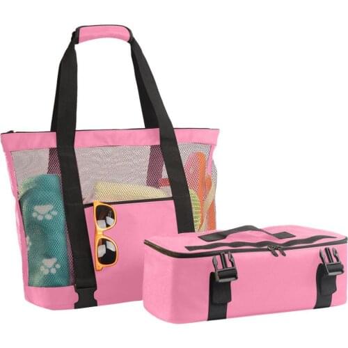 2-in-1 Outdoor Camping Beach Bag Portable Storage Bag Detachable Zipper Insulation Bag Towel Organizer Swimming Bag For Hiking