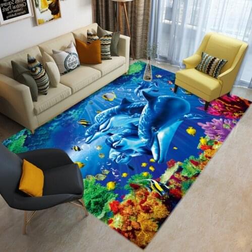 80cm*120cm Cartoon 3D Printed Carpet Living Room Felt Non-slip Decoration Floor Mat Bedroom Childrens Room Crawling Carpet