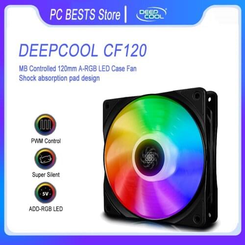 DEEPCOOL CF120 ARGB Computer case fans quiet and colorful light CPU Cooling fan for 3pin ADD-RGB Headers
