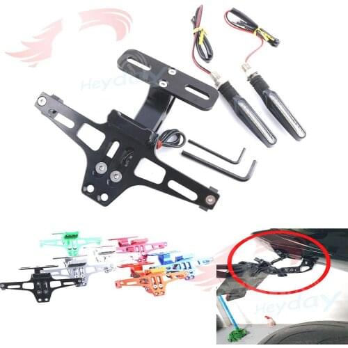Motorcycle Rear License Plate Mount Holder and Turn Signal Light For Honda For Kawasaki Z750 Z800 For YAMAHA MT07 MT09 MT10 R1 3