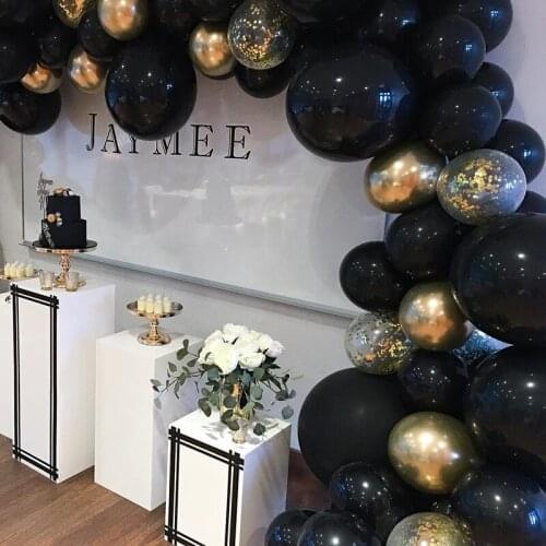 Treasures Gifted Black Matte Balloons Thick Latex Balloon Decoration Kit for Birthday Graduation Mardi Gras Masquerade Ball