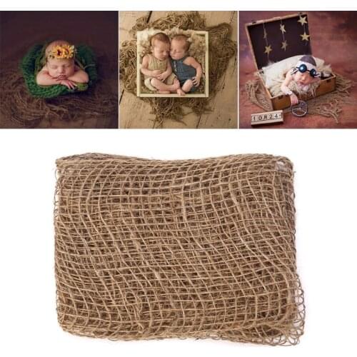 Newborn Jute Backdrop Blanket Baby Photography Prop Chunky Burlap Layer Net Good Quality