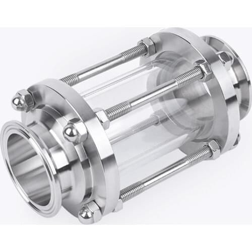 19/25/32/38mm x 1.5" Tri Clamp SUS316L Sanitary Flow Sight Glass Diopter Homebrew
