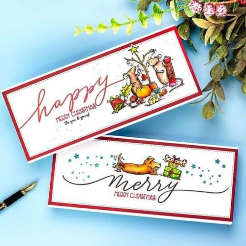 God Bless Us Everyone Christmas Rats Dies Corresponding Stamps DIY Scrapbooking Card Album Making Embossing Crafts Stencil 2020