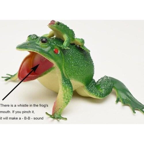 Simulation sounding frog model mother and child frog frog toad fake frog whole props childrens toy collection