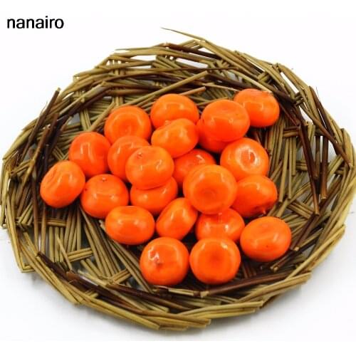Cheap 20Pcs Mini Orange Artificial Fruits and Vegetables For Wedding Home Decoration Cognitive Toy Fake Plastic Foam Berries