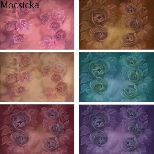 Oil Painting floral newborn kids backdrop abstract texture photobooth background Children Baby Photo Shoot Studio art photocall