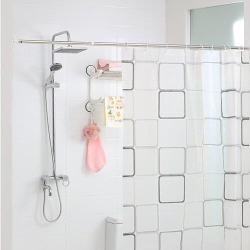 6 Sizes Multi-functional Telescopic Seamless Bathroom Shower Curtain Rod Stainless steel Clothes Window Curtain Pipe