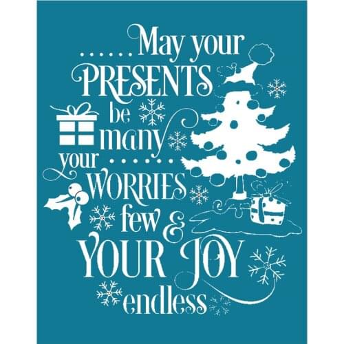 8.5 X 11" Reusable Self- Adhesive Silk Screen Stencils Christmas Home Decoration Pillow Bag Photo Craft Mesh Transfers Film