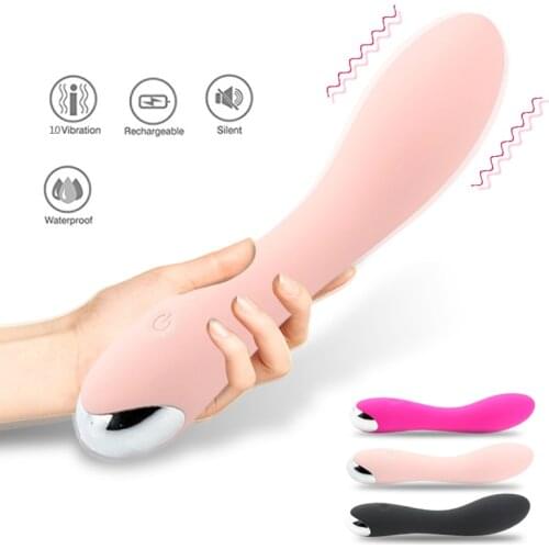 Powerful 10 Speed Vibrating Dildo Vibrator G-Spot USB Charged Silicone Magic Wand Massage Av Stick Adult Sex Products For Woman