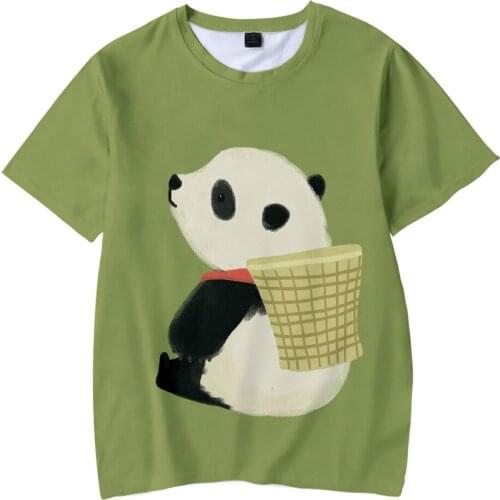 Mens T-shirt 3DT shirt Round neck shirt Fashion panda print short-sleeved T-shirt top Summer oversized mens streetwear