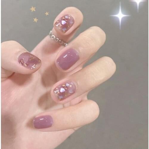 24pcs False Short Nails Patch Glue Type Paragraph Fashion Manicure Patch False Nails Save Time Nail Patch NE