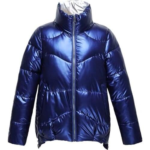 New Fashion Winter Padded Jacket Women Glossy Down Cotton Jacket Short Coat Student Loose Thicken Warm Top Casual Outwear KW280