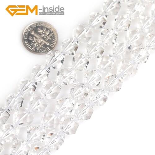 New 6mm 8mm 10mm 12mm Faceted Natural White Clear Quartzs Crystal Beads for Jewelry Making Cambay Strand 15 Inches Wholesale