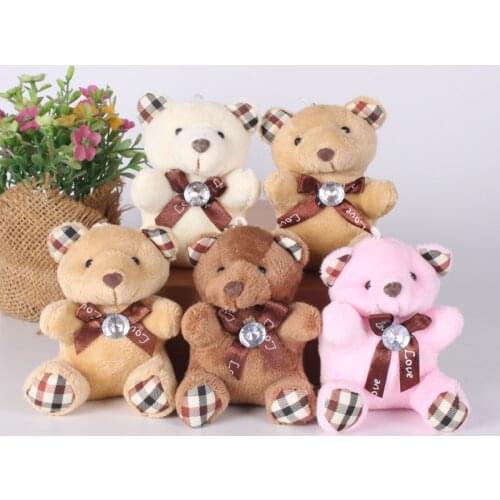 New Cute Stylish soft colourful sweet bear baby bed pendant bag ornaments Boutique doll Keychain birthday wedding couple gift