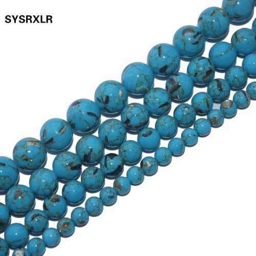 Wholesale High-Quality Charm Synthetic Stone Blue Stone Beads For Jewelry Making DIY Bracelet Necklace 4/6/8/10/12 MM Strand 15
