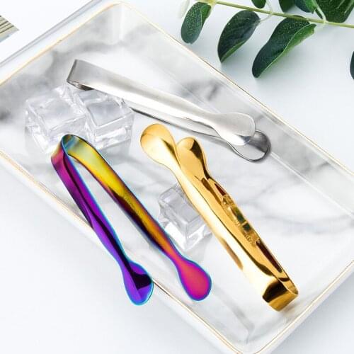 Multicolored Mini Sugar Tongs Small Ice Tongs Ice Cube Clamp Dessert Clip Small Kitchen Tongs For Tea Party Coffee Bar Utensils