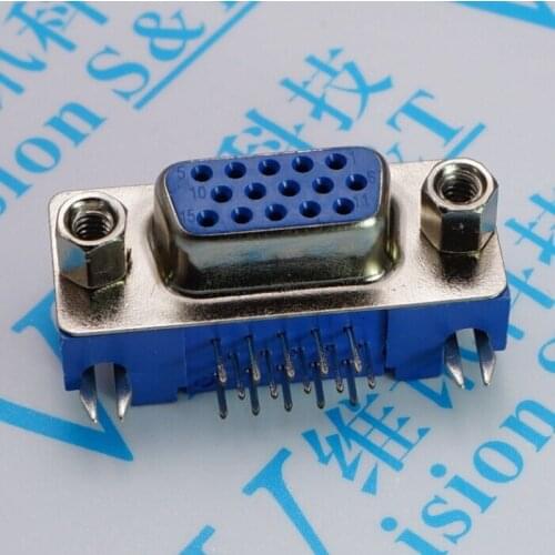 Network socket VGA 3.08 Mother Head Interface HDR 15 DB 15 DR 15 Mother Head Interface Three Row Compass Blue Rubber