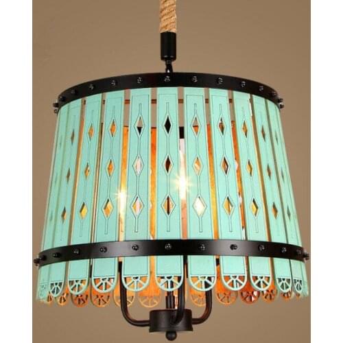 Mediterranean rural style lighting decoration Nordic creative art bar dining room bedroom southeast Asia wooden art pendant lamp