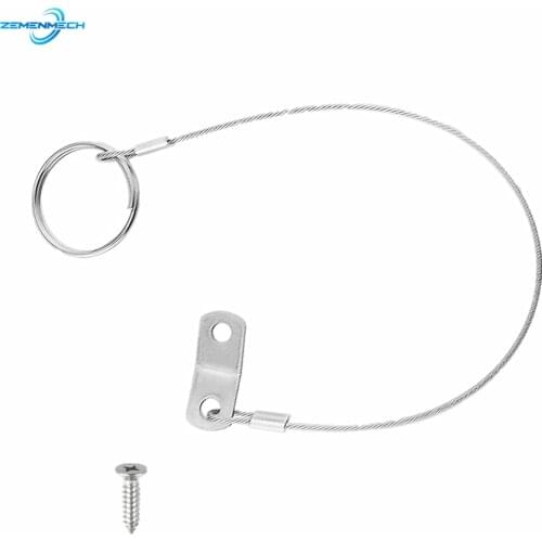 316 Stainless Steel Lanyard Cable Safety Tether Wire for Loss Prevention 1 Loop With Quick Release Ring & Rubber Coating Marine