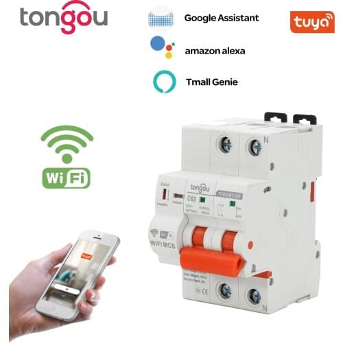 2P WIFI Circuit Breaker Timer Remote Control with Overload and Overvoltage/Undervoltage Protection Intelligent Reclosing Switch