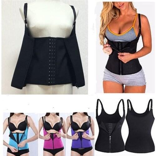 Women Body Shaper Vest Tummy Control Waist Trainer Cincher Underbust Corset Shapewear Fat Burner Shaper Gym Vest Weight Loss