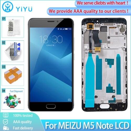 5.5" Original For Meizu M5 NOTE LCD Screen Display M621H M621M M621Q LCD With Frame Digitizer Test Touch Panel Replacement Parts