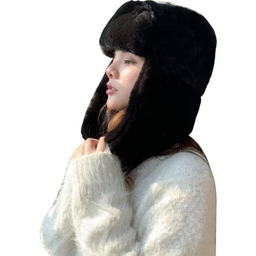 Winter Men helmet cap Women Thickened Plush helmet Hats Trapper Hat Cute Cat Ears Outdoor Thermal Warm Snow Ski Windproof Hat