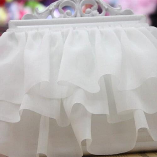 1Yards High Quality Tulle Lace Fabric 10cm Ribbon White Lace Sewing Cotton Laces Material Fabric For Women Wedding Dresses LA30