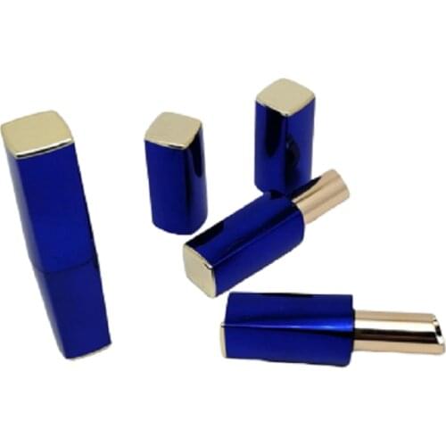 11.1mm Square Plastic Lipstick Tube Magnetic Blue Lip Balm Container Packaging Bottle Cosmetic Container 10pcs 25pcs 50pcs