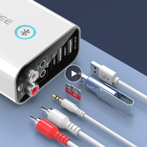 Bluetooth 5.0 Audio Transmitter Receiver Fast Charger 3.5MM AUX RCA TF Card U Disk Stereo Music Wireles Adapter For TV Headphone