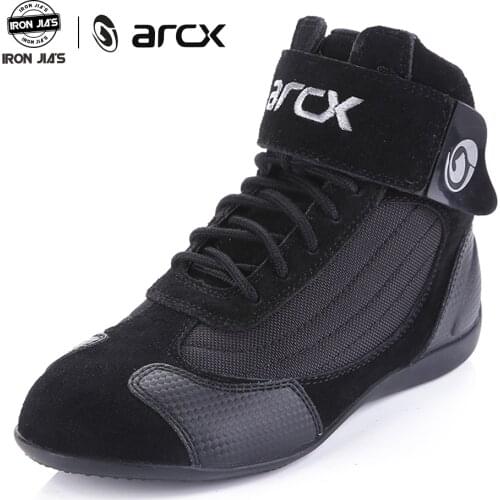 ARCX Motorcycle Boots Men Moto Riding Boots Summer Breathable Motorcycle Shoes Motorbike Chopper Cruiser Touring Ankle Shoes