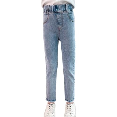 Jeans For Girl Solid Color Childrens Jeans For Girls 2021 New Children Jeans Spring Autumn Childrens Clothes 6 8 10 12 14