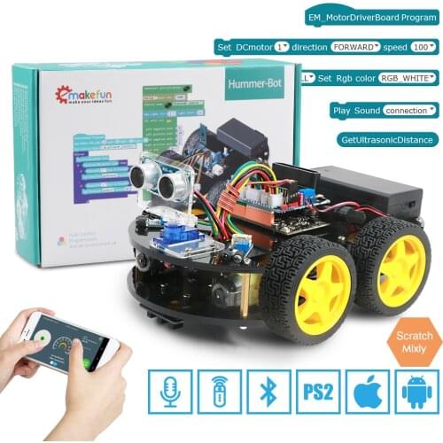 Emakefun For Arduino Robot 4WD Cars APP RC Remote Control Bluetooth Robotics Learning Kit Educational Stem Toys for Children Kid