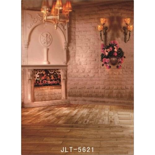 Indoor Flowers Wooden Floor Photography Background Computer Printed Vinyl Backdrop Photo Studio for Weddings Children Baby