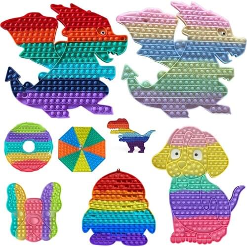 Big Size Fidget Toys Rainbow Push It For Schoolbag Board Pendant Hot Adult Stress Relief Toy Family Christmas Table Board Games