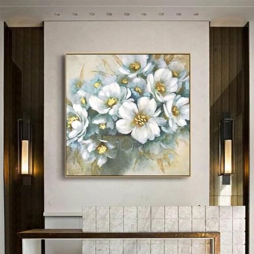 100% Hand Painted Abstract Flower Art Oil Painting On Canvas Wall Art Frameless Picture Decoration For Live Room Home Decor Gift