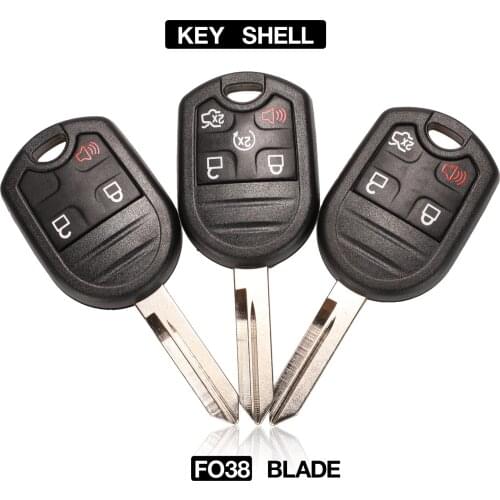 Kutery Remote Car Key Shell 3/4/5 Buttons For Ford Edge Explorer Ranger Windstar Expedition Mustang Fob FO38 Blade Replacement