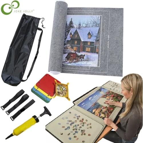 Puzzles Mat Jigsaw Roll Felt Mat Play mat Puzzles Blanket For Up to 3000 Pcs Puzzle Accessories Portable Travel Storage bag ZXH