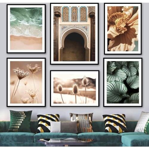 Morocco Dandelion Grass Poppy Sea Beach Wall Art Canvas Painting Nordic Posters And Prints Wall Pictures For Living Room Decor