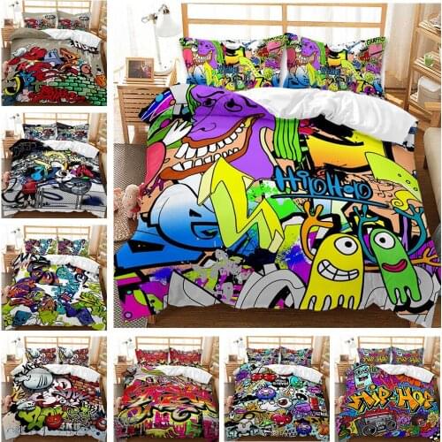 Hip-Hop Style Fashion Luxury Bedding Sanded Three-Piece Set Of Various Sizes 3D Printing Four Seasons Household, No Sheets