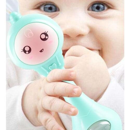 Cartoon Rabbit Baby Shaking Rattle Hand Bell with Music Light Teether Toy Gift