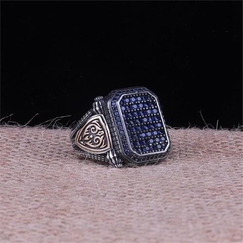 Zircon 925 Sterling 925 K Silver Men 'S Ring