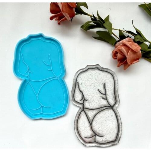 New Sexy Woman Back View Silicone Coaster Tray Mold Resin Mould Diy Crafts Jewelry Casting Tools Handmade