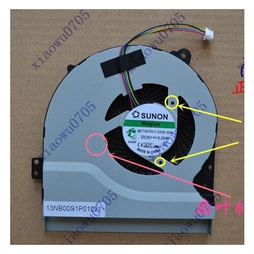 New laptop cpu cooling fan for ASUS R510 R510C R510V R510L R513C R513L R513V MF75070V1-C090-S9A
