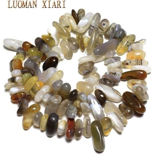 Wholesale 10-15 mm Stick Shape Bahrain Agat Natural Stone Beads DIY For Jewelry Making Necklace Bracelet Material Strand 15