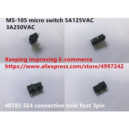 Original new 100% MS-105 micro switch 5A125VAC 3A250VAC 40T85 5E4 connection hole foot 3pin