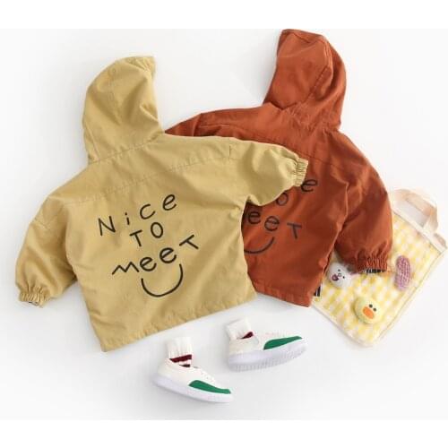 Autumn New Arrival Unisex Toddler Jacket Cartoon Letter Wear on Both Sides Baby Girl Plaid Jackets Boys Windbreaker Child Coats