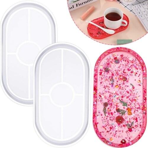 Oval Tray Epoxy Resin Mold Plate Dish Casting Silicone Mould DIY Crafts Jewelry Organizer Holder Making Tool